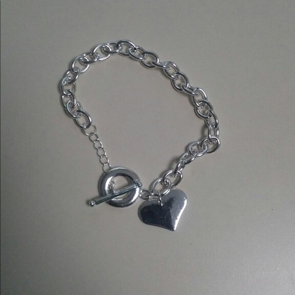 Double heart Silver 8” link bracelet - Picture 5 of 5